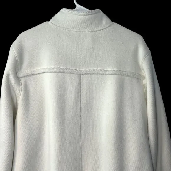 T by Talbots Women's 3X Creamy Fleece Jacket Full Zip Mock Neck Cozy Comfy - Picture 6 of 10